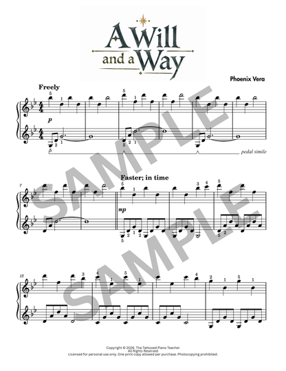 A Will and a Way - Level 3B Late Elementary Fantasy Piano Solo Sheet Music