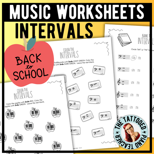 Back to School INTERVALS Music Worksheets