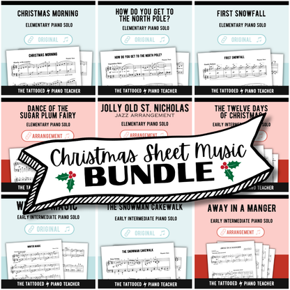 Christmas Piano Sheet Music Bundle – Elementary to Intermediate
