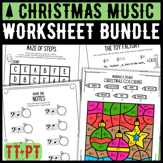 Christmas Music Worksheets Bundle