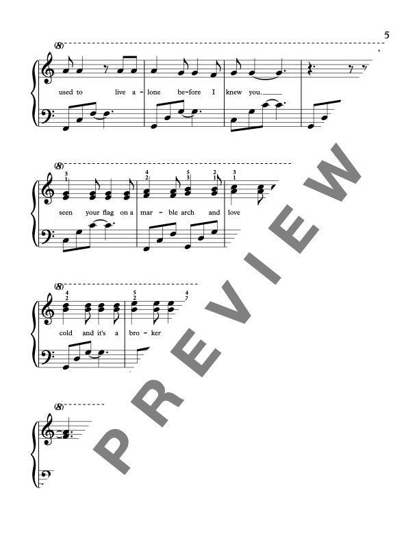 Hallelujah [Early Intermediate] by Leonard Cohen - Piano Solo Sheet Music