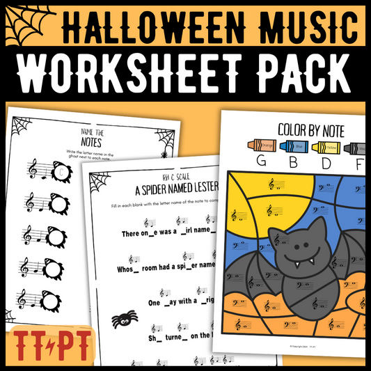 Halloween Music Worksheets Bundle