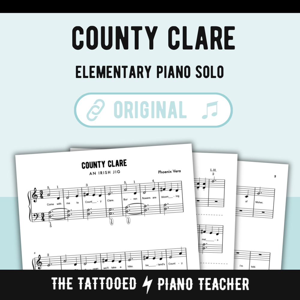 County Clare - Irish Jig Elementary Piano Solo Sheet Music