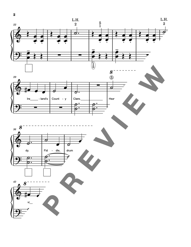 County Clare - Irish Jig Elementary Piano Solo Sheet Music