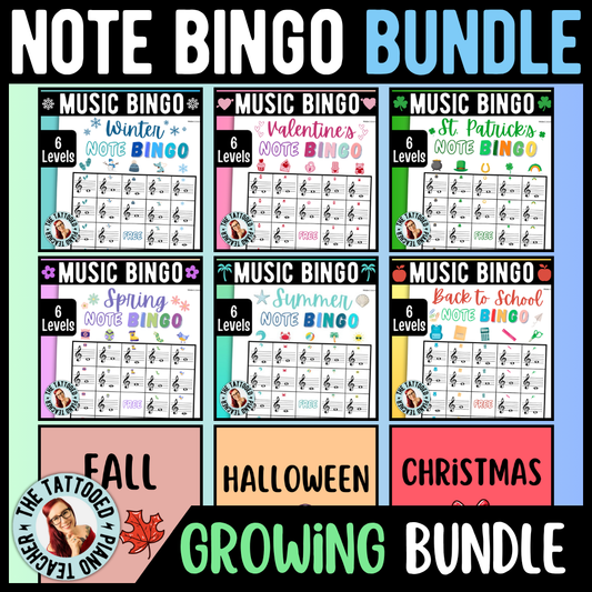 Year-Round Music Note Bingo Bundle