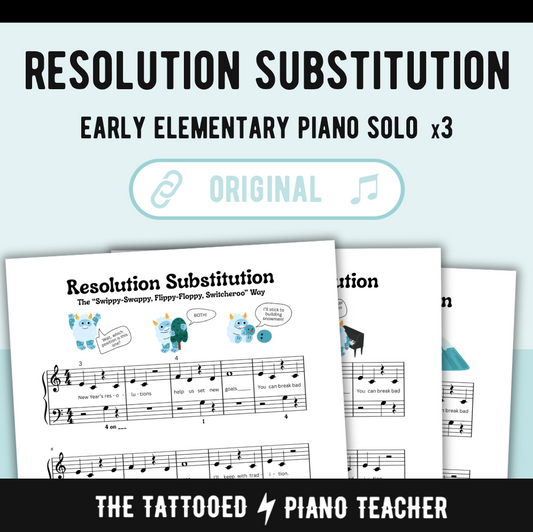 Resolution Substitution - Early Elementary Piano Solo Sheet Music