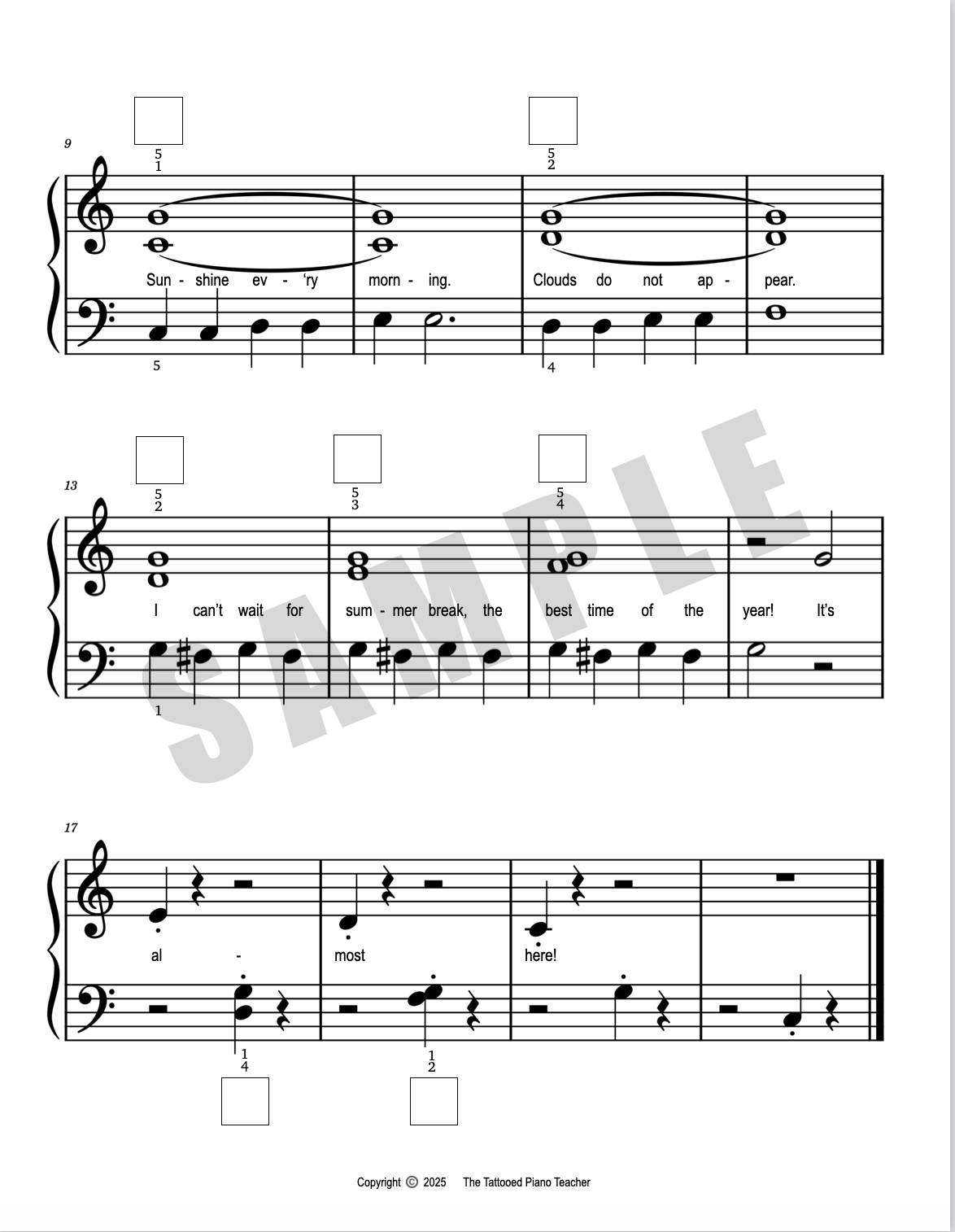 Summer's Almost Here - Early Elementary Piano Solo Sheet Music