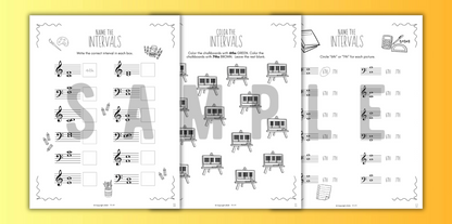 Back to School INTERVALS Music Worksheets