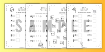 Back to School INTERVALS Music Worksheets