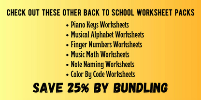 Back to School INTERVALS Music Worksheets