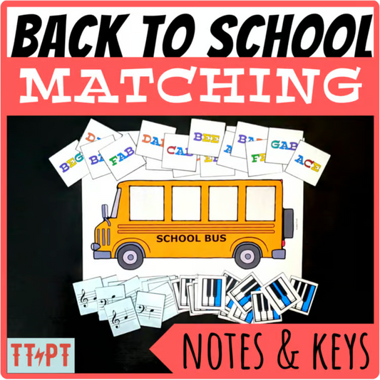 Back to School Bus Matching 1: Keys & Notes