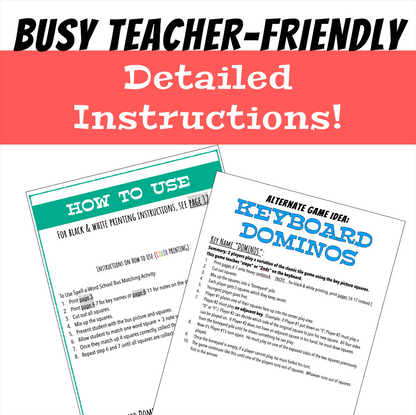Back to School Bus Matching 1: Keys & Notes