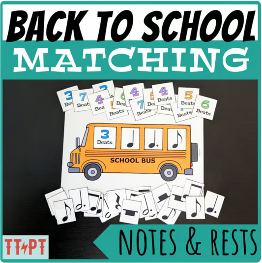 Back to School Bus Matching 2: Note & Rest Values