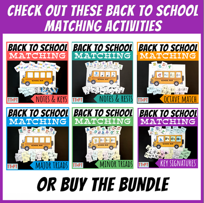 Back to School Bus Matching 6: Key Signatures