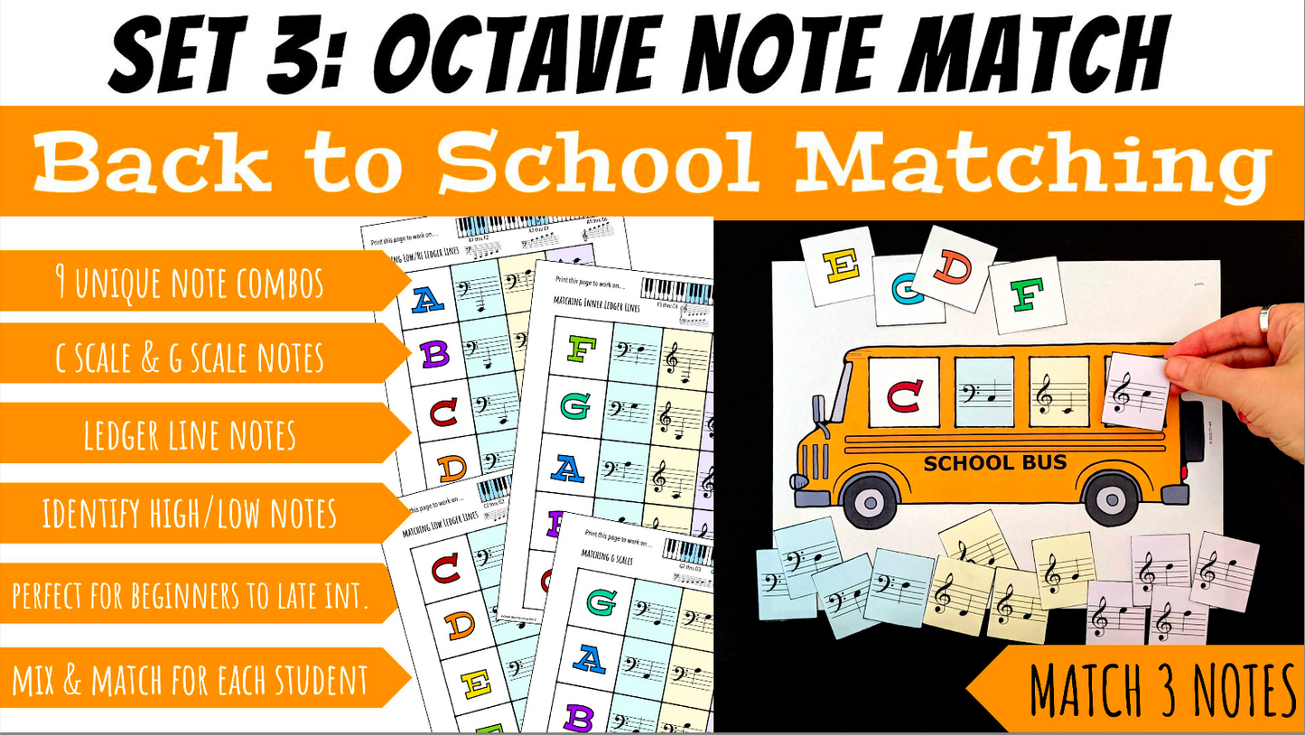 Back to School Bus Matching Bundle