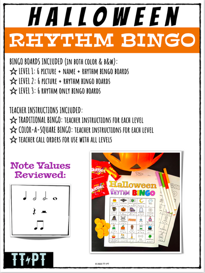 Halloween Rhythm Bingo