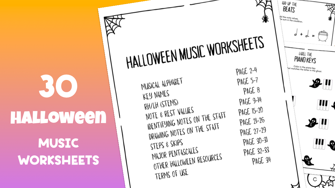 Halloween Music Worksheets