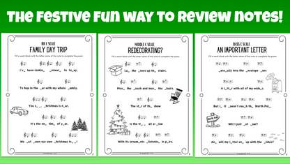 Christmas Fill-in-the-Blank Note Naming Stories