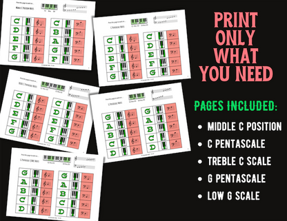 Christmas Train Puzzles Set 1: Notes & Key Names