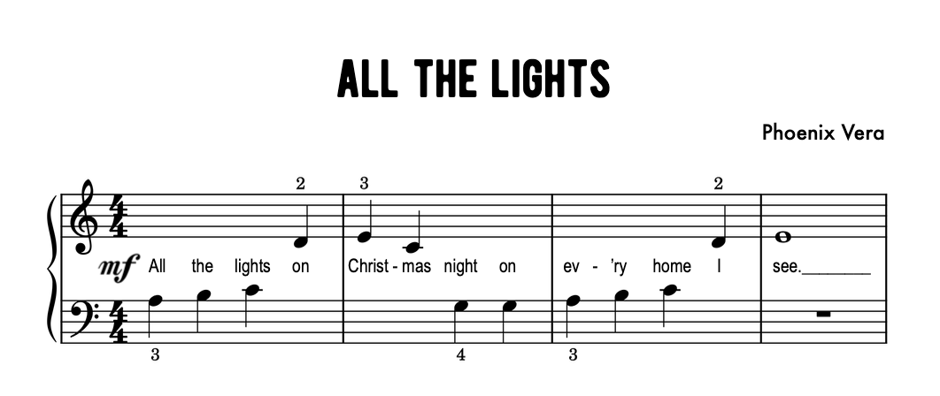 All the Lights - Christmas Early Elementary Piano Solo Sheet Music & Activity