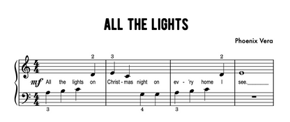 All the Lights - Christmas Early Elementary Piano Solo Sheet Music & Activity