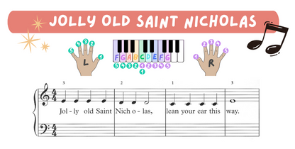 Jolly Old Saint Nicholas - Early Elementary Piano Solo Sheet Music (Primer Christmas)