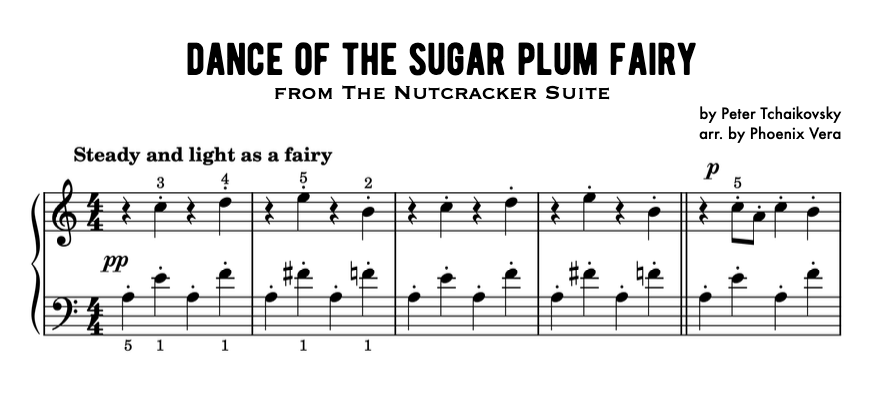 Dance of the Sugar Plum Fairy from Nutcracker - Elementary Piano Solo Sheet Music