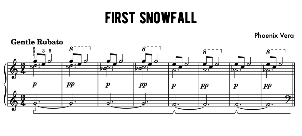 First Snowfall - Christmas Elementary Piano Solo Sheet Music