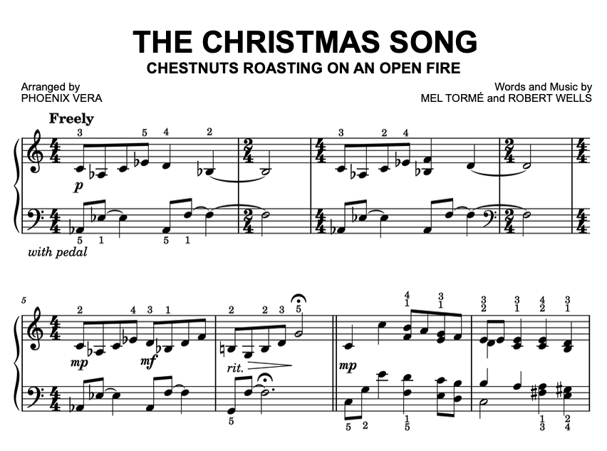 The Christmas Song (Chestnuts Roasting On An Open Fire) - Early Intermediate Piano Solo