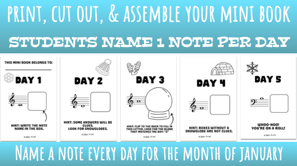 January Note A Day Mini Book