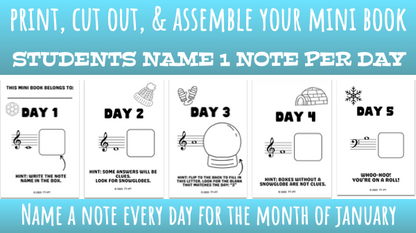 January Note A Day Mini Book