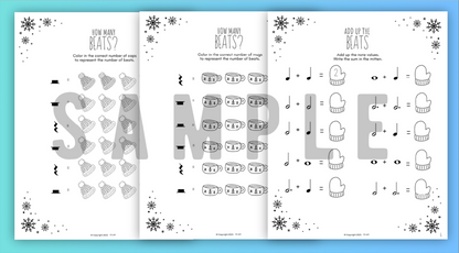 Winter MUSIC MATH Music Worksheets