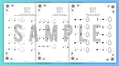 Winter MUSIC MATH Music Worksheets