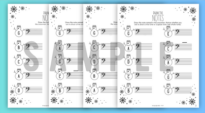 Winter NOTE NAMING Music Worksheets