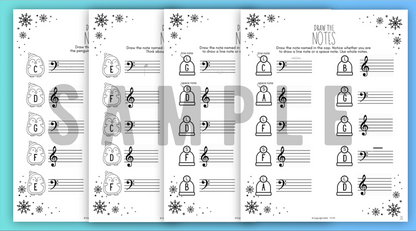 Winter NOTE NAMING Music Worksheets