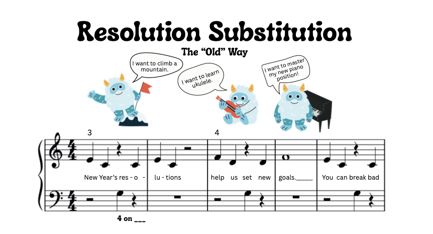 Resolution Substitution - Early Elementary Piano Solo Sheet Music