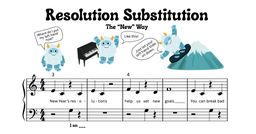 Resolution Substitution - Early Elementary Piano Solo Sheet Music