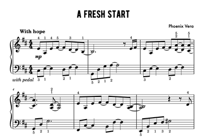 A Fresh Start - Late Elementary Piano Solo Sheet Music