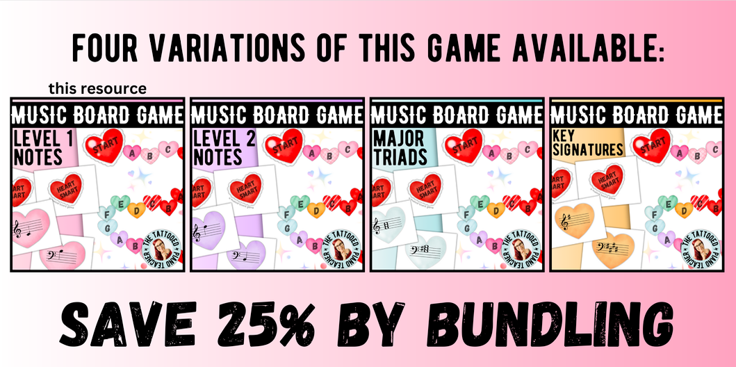 Level 1 Valentine's Day Music Note Board Game