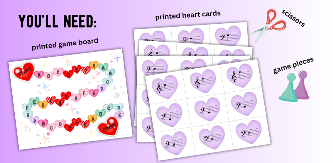 Level 2 Valentine's Day Music Note Board Game