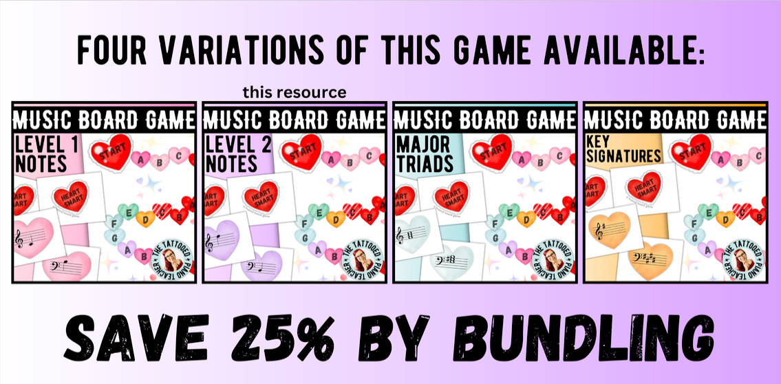 Level 2 Valentine's Day Music Note Board Game