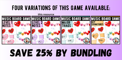 Level 2 Valentine's Day Music Note Board Game