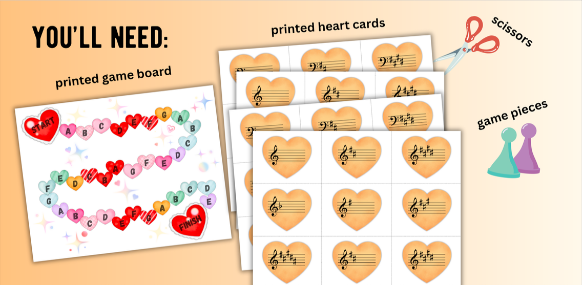 Level 4 Valentine's Day Key Signatures Board Game