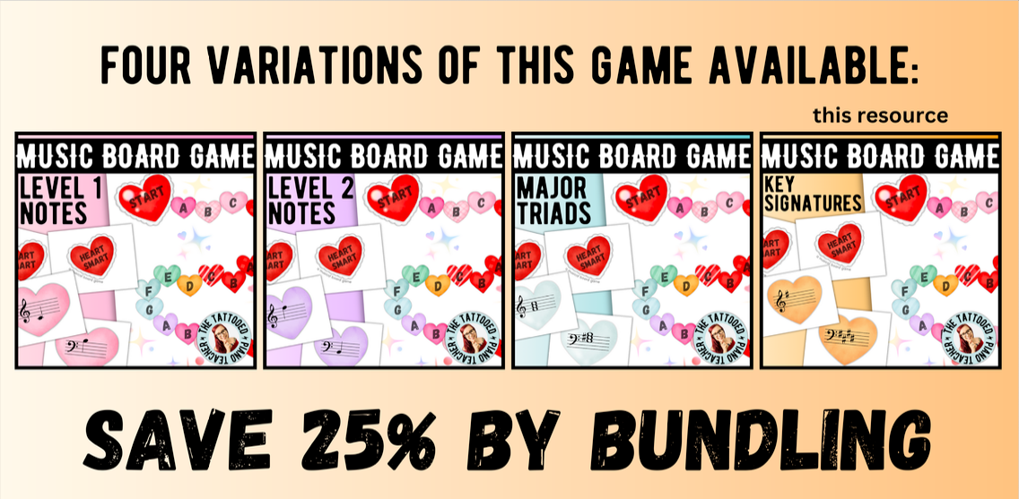 Level 4 Valentine's Day Key Signatures Board Game