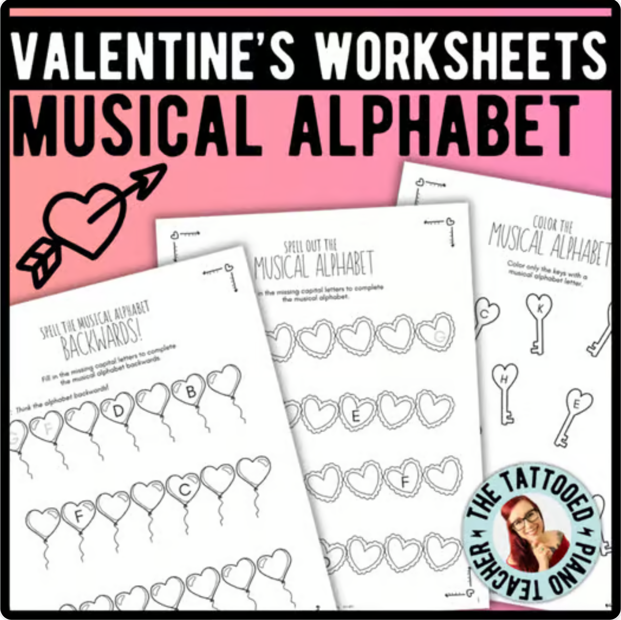 Valentine's Day MUSICAL ALPHABET Music Worksheets