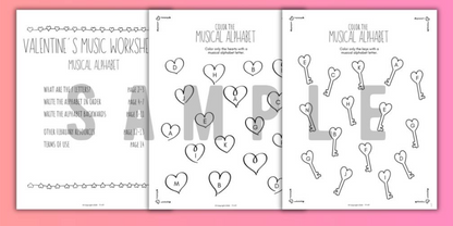 Valentine's Day MUSICAL ALPHABET Music Worksheets