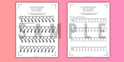 Valentine's Day MUSICAL ALPHABET Music Worksheets