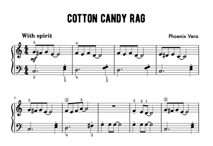 Cotton Candy Rag - Elementary Piano Solo Sheet Music