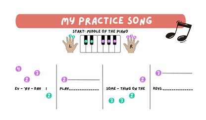 My Practice Song - Very Early Elementary Piano Solo Sheet Music & Activity (Pre-Reading)