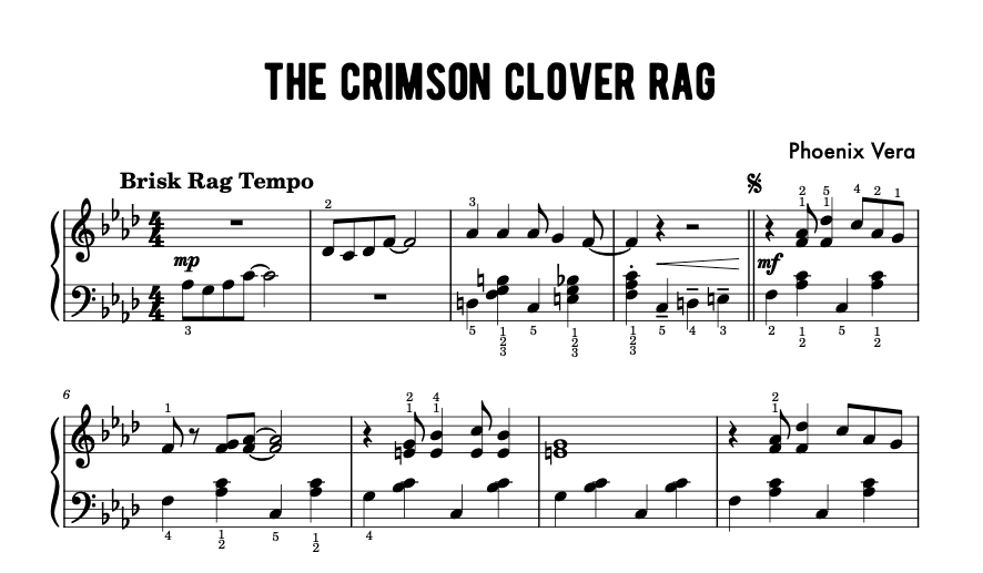 The Crimson Clover Rag - Early Intermediate Piano Solo Sheet Music